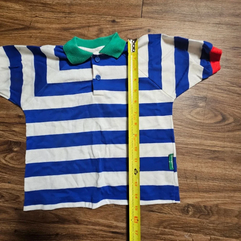 Vintage OshKosh B'gosh‎ Striped Polo Shirt 4T Colorblock USA Kidcore Retro Y2K